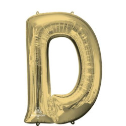 Anagram 34" Foil White Gold Letter D