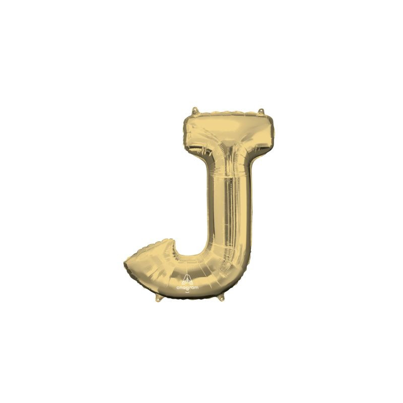 Anagram 34" Foil White Gold Letter J