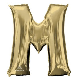 Anagram 34" Foil White Gold Letter M