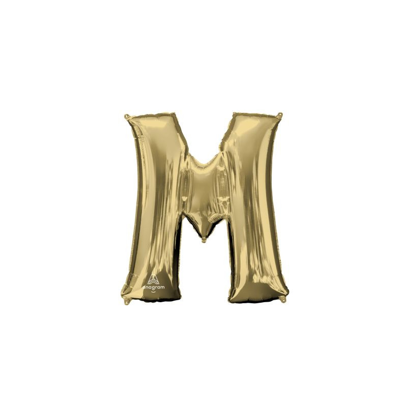 Anagram 34" Foil White Gold Letter M