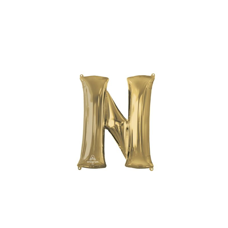 Anagram 34" Foil White Gold Letter N