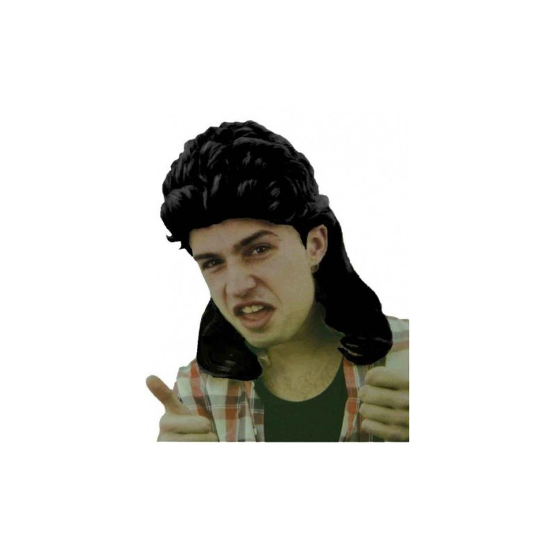 Billy Mullet Black Wig