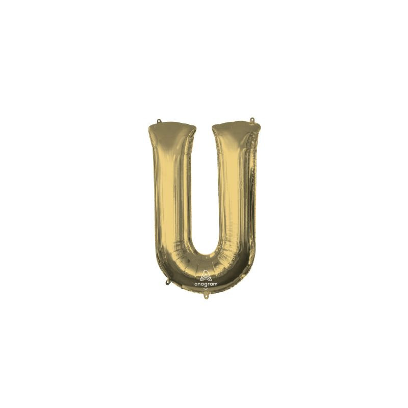 Anagram 34" Foil White Gold Letter U