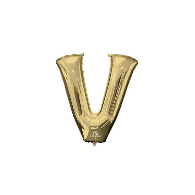 Anagram 34" Foil White Gold Letter V