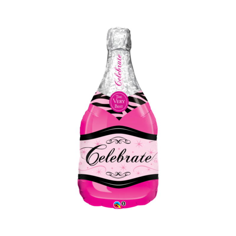 Anagram Foil Shape Pink Champagne Bottle