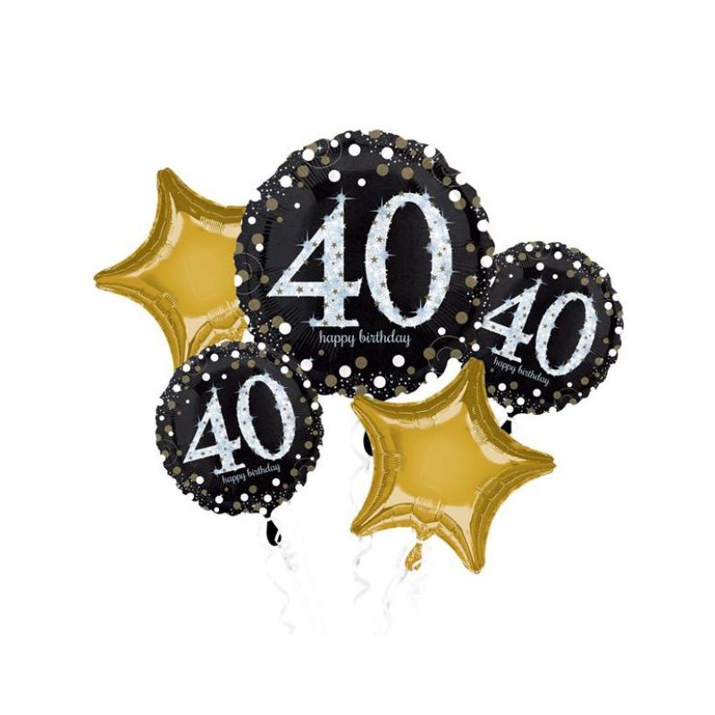 Anagram Balloon Bouquet Kit Sparkling Birthday 40th