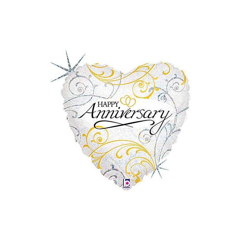 Filigree Anniversary Heart Holographic Foil 45cm