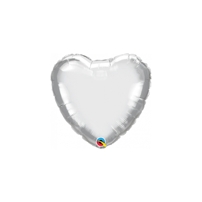 Chrome Silver Heart Foil 45cm