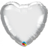 Chrome Silver Heart Foil 45cm