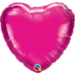 Chrome Magenta Heart Foil 45cm