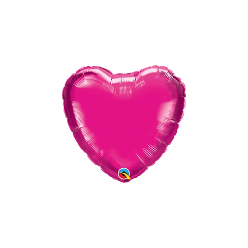 Chrome Magenta Heart Foil 45cm