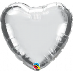 Silver Heart Foil 45cm