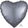 Satin Luxe Graphite Heart Foil 45cm