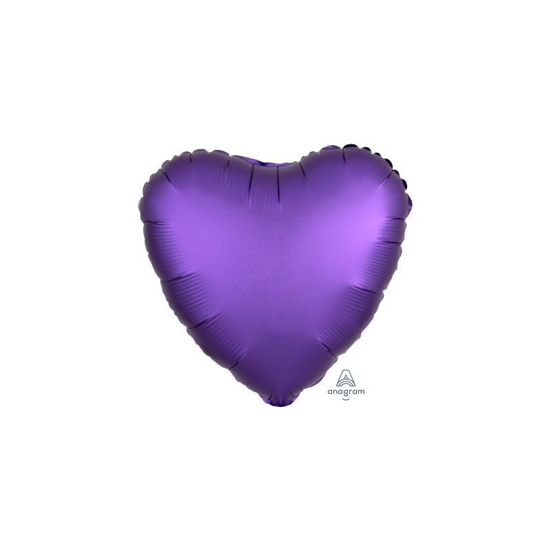 Satin Luxe Purple Royale Heart Foil 45cm