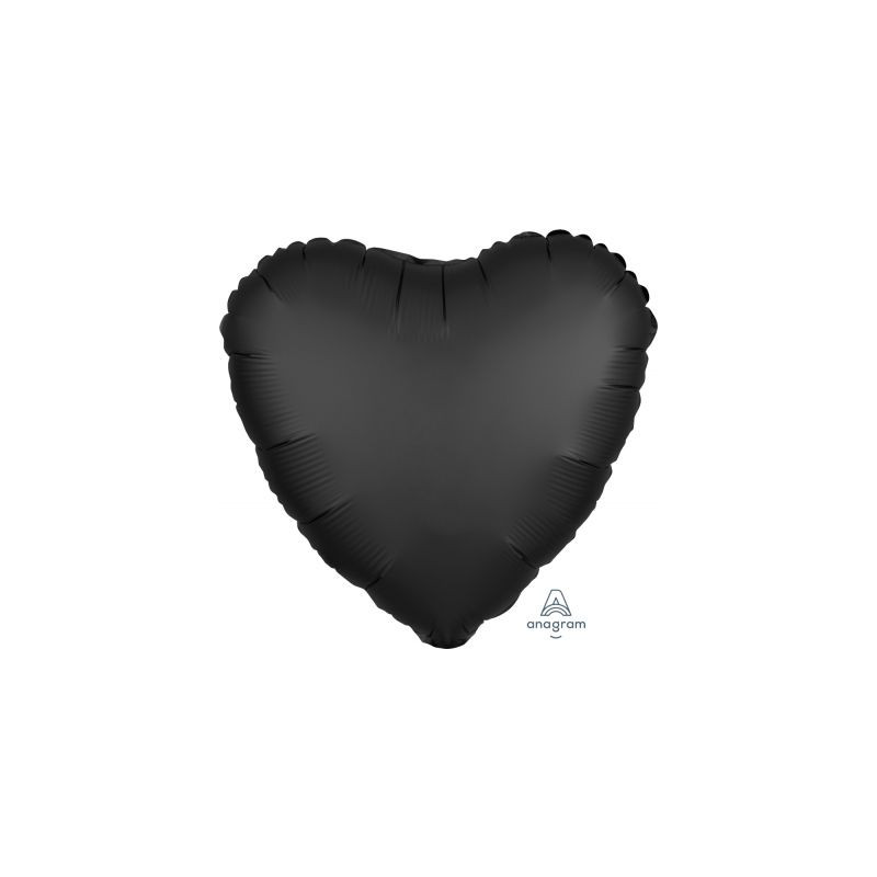 Satin Luxe Onyx Heart Foil 45cm