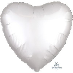 Satin Luxe White Heart Foil 45cm