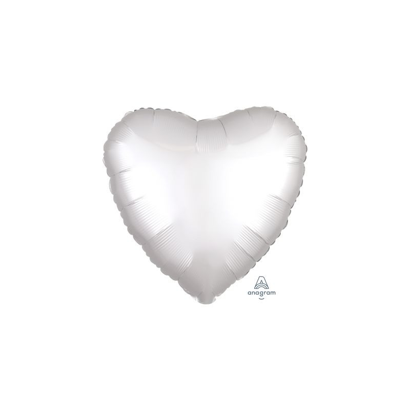 Satin Luxe White Heart Foil 45cm