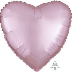 Satin Luxe Pastel Pink Heart Foil 45cm