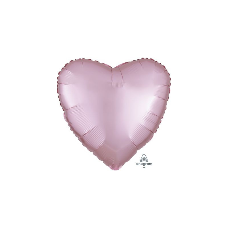 Satin Luxe Pastel Pink Heart Foil 45cm