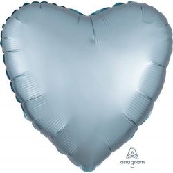 Satin Luxe Pastel Blue Heart Foil 45cm