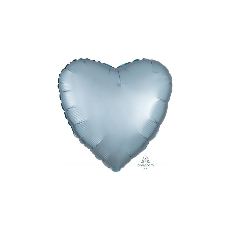 Satin Luxe Pastel Blue Heart Foil 45cm