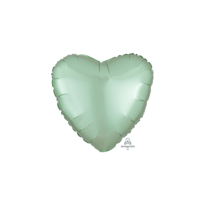 Satin Luxe Mint Green Heart Foil 45cm