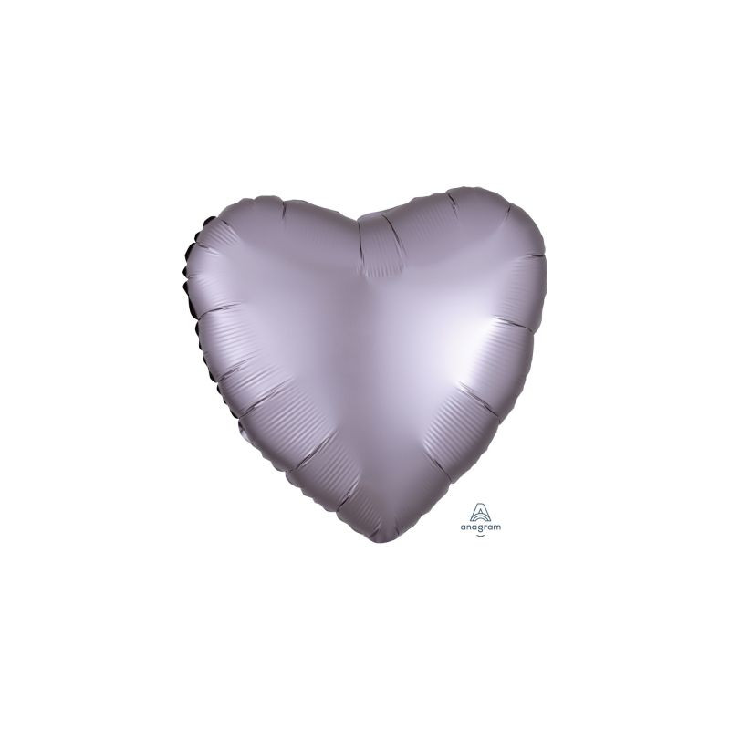 Satin Luxe Greige Heart Foil 45cm