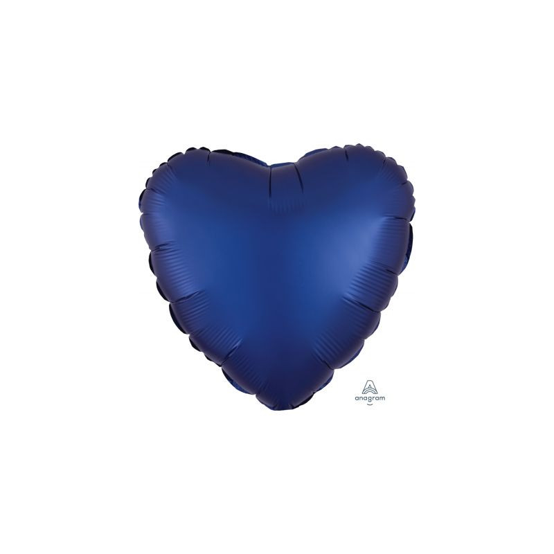 Satin Luxe Navy Heart Foil 45cm