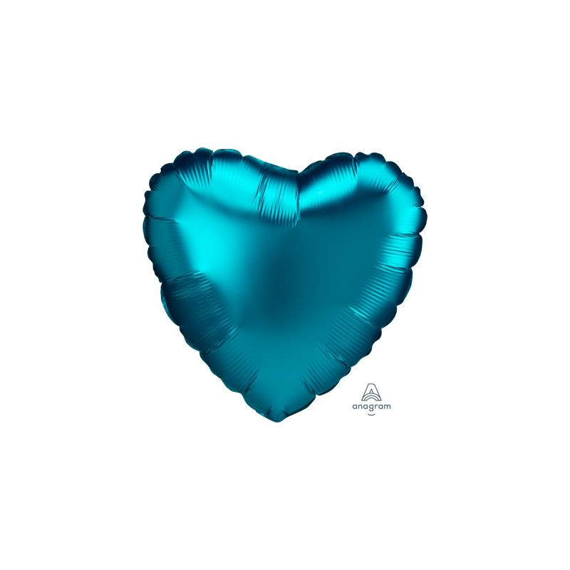 Satin Luxe Aqua Heart Foil 45cm