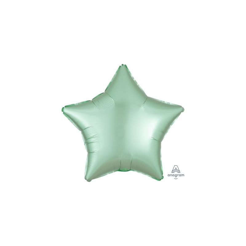 Satin Luxe Pastel Mint Star Foil 45cm