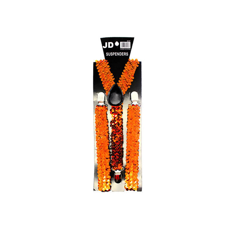 Orange Sequin Suspenders