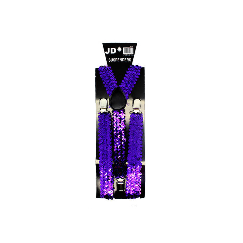 Purple Sequin Suspenders