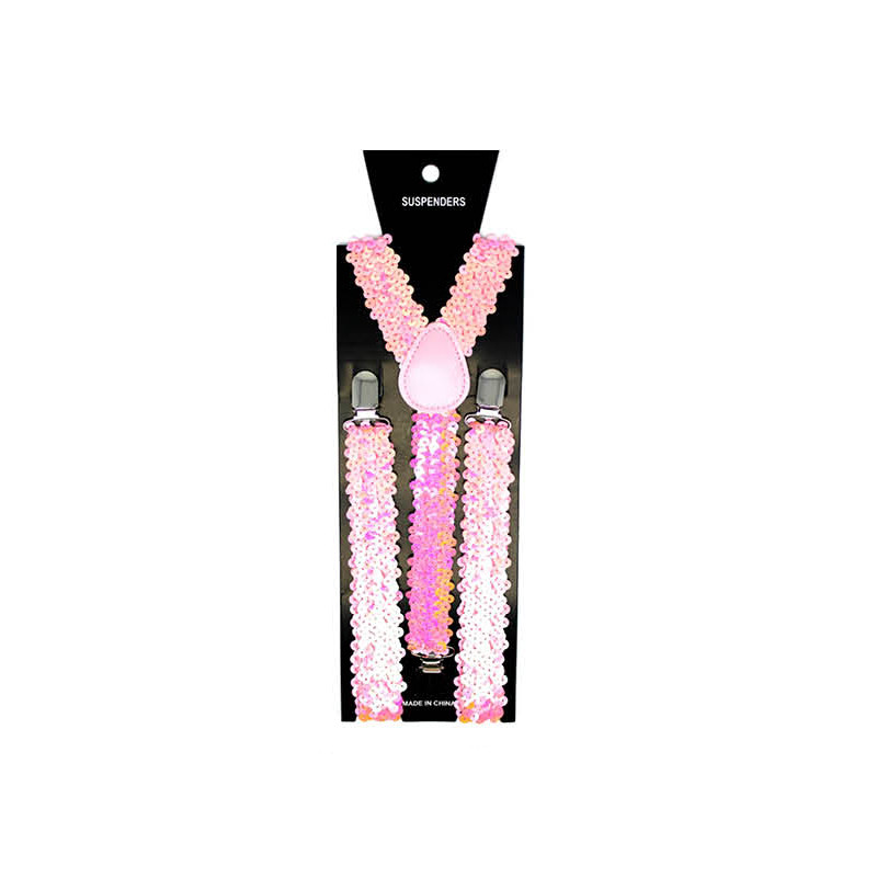 Pink Sequin Suspenders