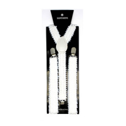 White Sequin Suspenders