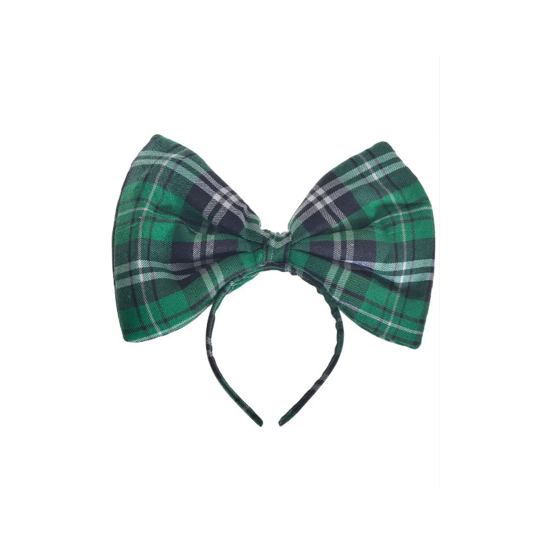 Green Tartan Bowtie Headband