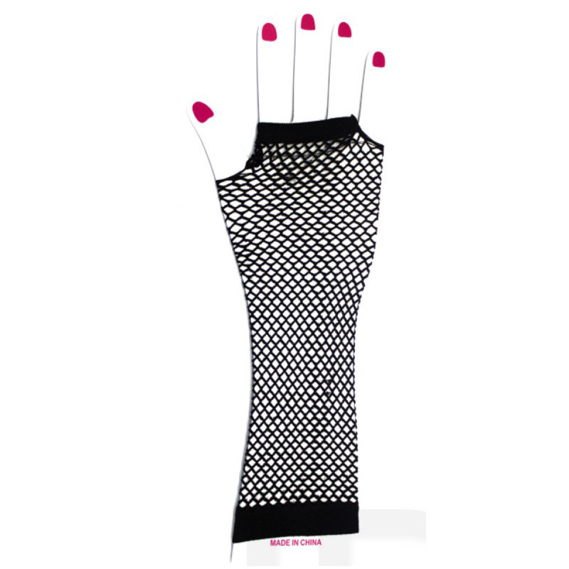 Black Fishnet Long Gloves