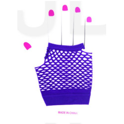 Purple Fishnet Short Gloves