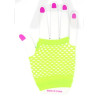 Fluro Green Fishnet Short Gloves