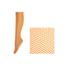 Fluro Orange Fishnet Pantyhose