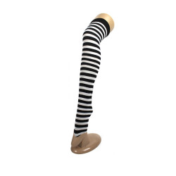 Black White Stripe Over the Knee Stockings
