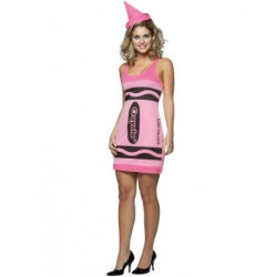 Pink Crayon Dress Adult Costume