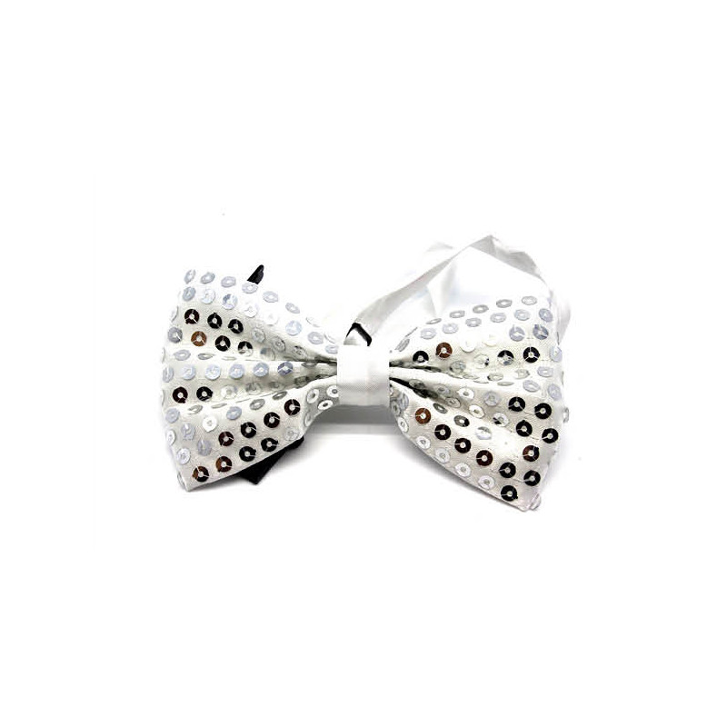 Sequin Silver Bowtie