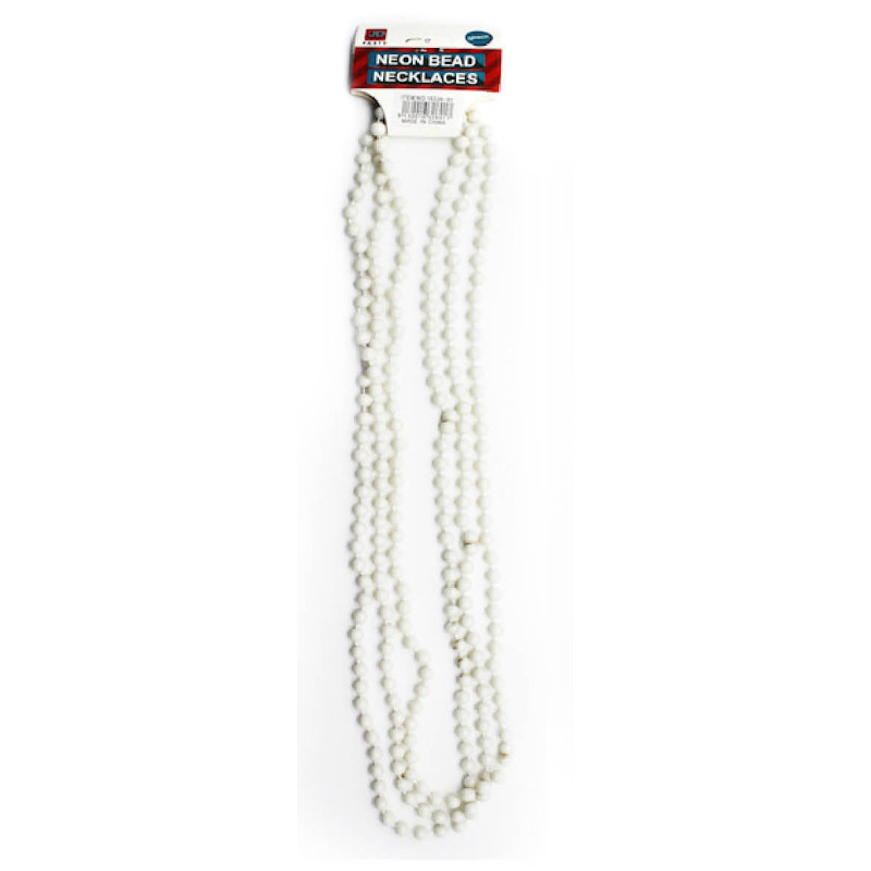 White Beaded Necklace 3pk