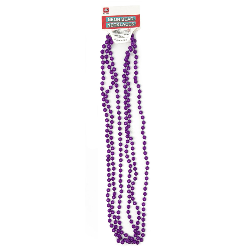 Purple Beaded Necklace 3pk