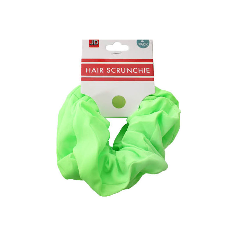 Green Fluro Hair Scrunchie 2 Pack