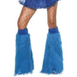Furry Leg Warmer Neon Blue