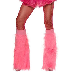 Furry Leg Warmer Neon Pink