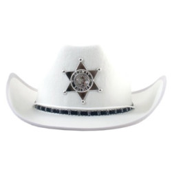 White Sheriff Cowboy Hat