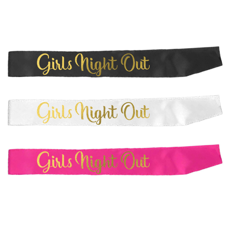 Girls Night Out Sash Color White