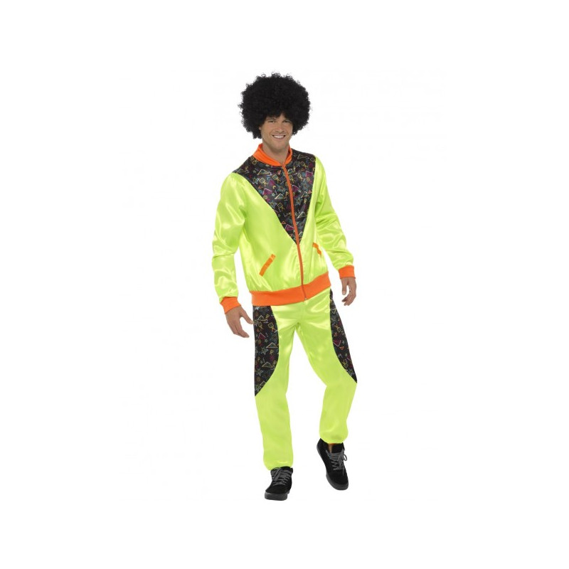 80's Fashion Shell Suit  Lime Green Adult Costume